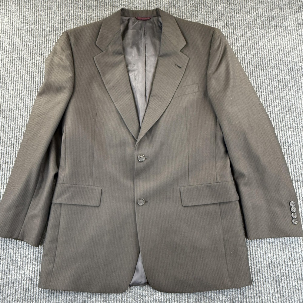 Hart Schaffner & Marx Blazer Mens 39R Brown Wool Two Button Made in USA Woolmark